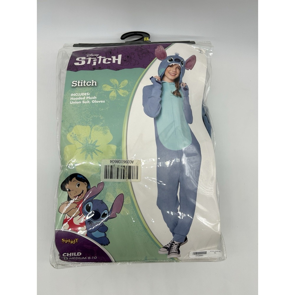 Disney Lilo & Stitch Kids Medium 8-10 Costume Plush Union Suit Spirit Halloween
